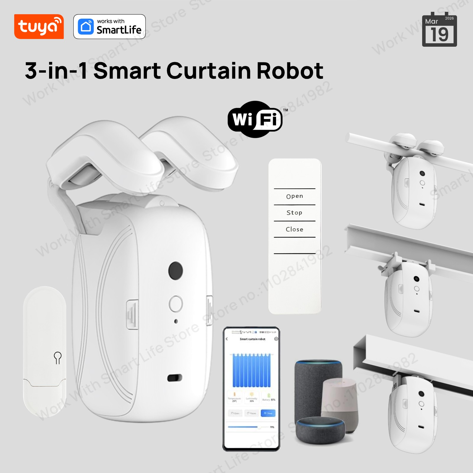 Smart Home Gira - 1/2 ADET Tuya Akıllı WiFi Perde