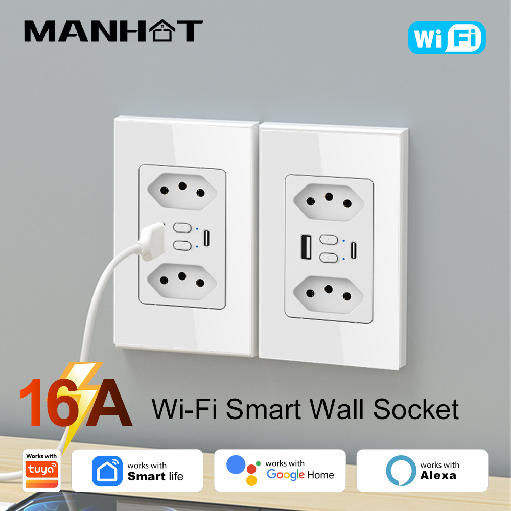 Smart Home Project - MANHOT Wifi Akıllı Brezilya Priz Anahtarı,