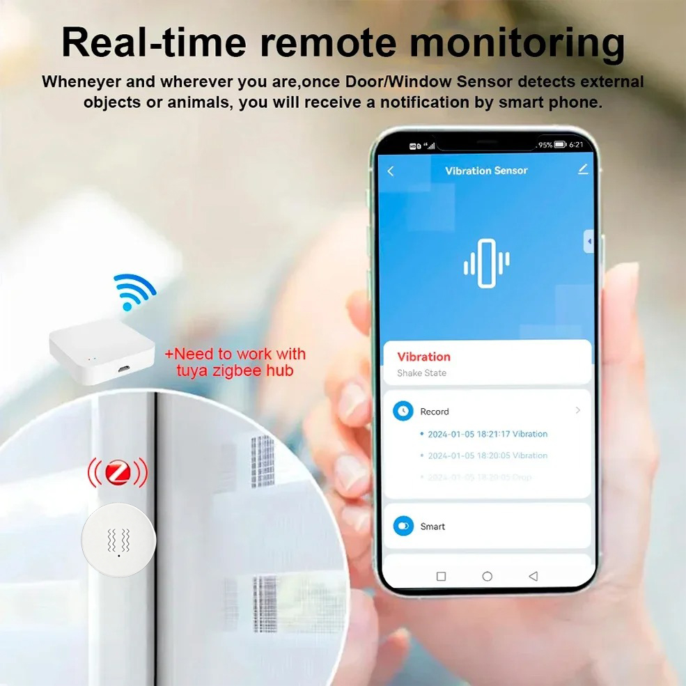 Tuya ZigBee Akıllı Titreşim ve - Smart Home Security System incelemesi ve fiyatı